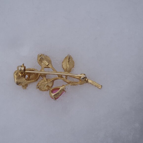 Vintage 80s Avon Rose Brooch - Picture 3 of 5